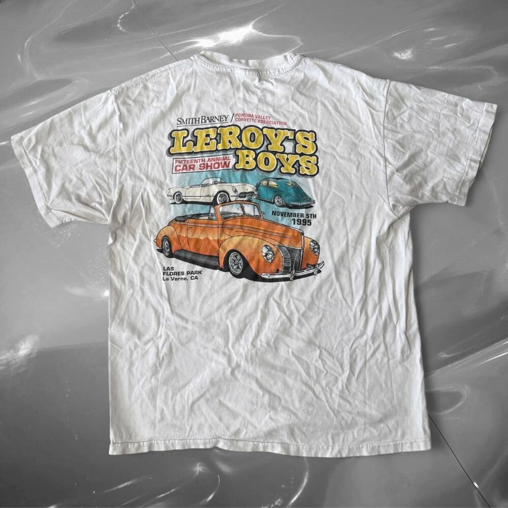 Vintage 1995 Corvette car show graphic tee faded boxy USA